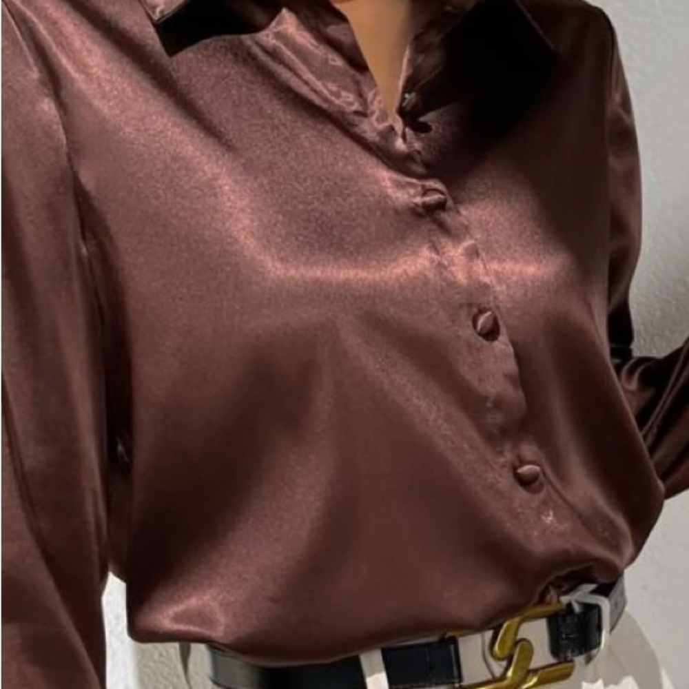 Satin button up - Picture 7 of 9